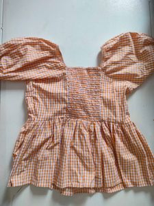Cute Gingham Peplum Top