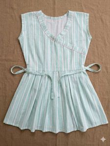 Light Green Striped Wrap Kurta