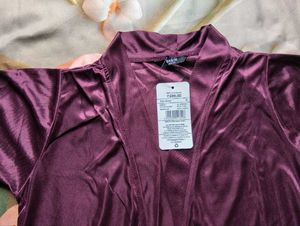 Lace Trim Satin Nightgown &amp; Robe Set