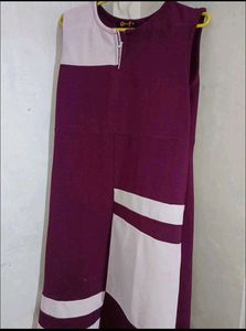 Stylish Maroon &amp; White Dress