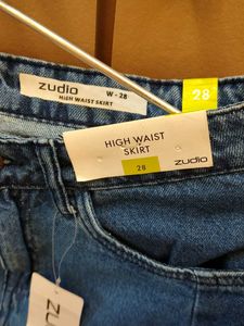 High Waist Denim Mini Skirt (28)