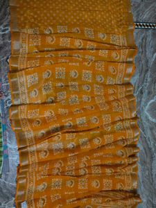 New Arrival Yellow Floral Print Saree