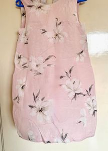 Pink Floral Sleeveless Dress