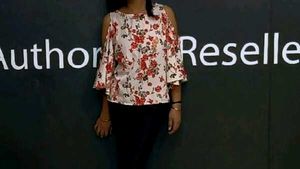 Floral Cold-Shoulder Flutter Sleeve Top