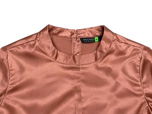Dusty Rose Satin Full-Sleeve Top