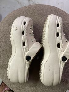 White Crocs with Rhinestones