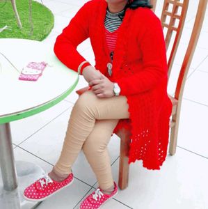 Red Knit Cardigan