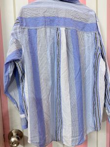 GAP Blue Striped Oversized Shirt