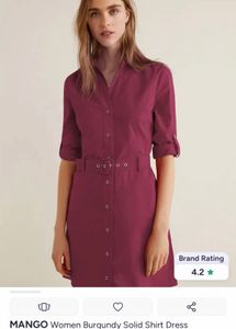 Maroon Shirt Dress