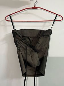 Green Corset Top With Embroidery
