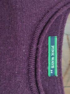 Purple Knit Sweater Dress