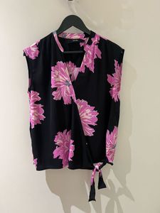 Floral Print Wrap Top