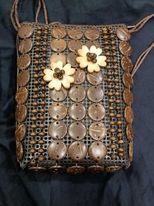 Unique Coconut Shell Crossbody Bag