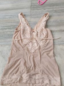 Lace Detail Beige Cami Top