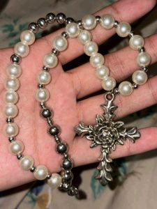 3 necklaces Gothic Pearl Necklace