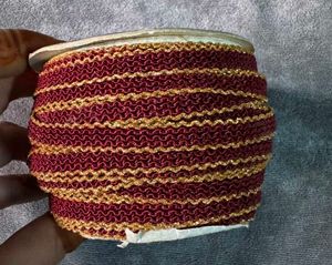 Decorative Ribbon Trim - Burgundy &amp; Gold