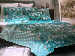 Beautiful Teal Floral Bedding Set