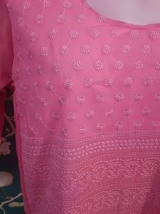 Pink Chikankari Kurta