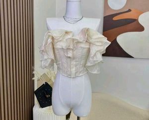 Sheer butter 🧈 yellow Ruffle Corset Top