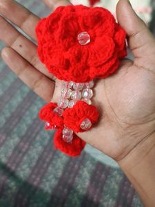Handmade Red Floral Hair Clip