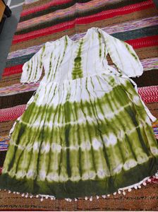 Tie-Dye Cotton Kurti with Embroidery