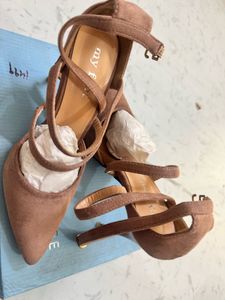 Elegant Nude Suede Heels – My Foot