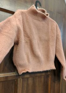 Soft Pink Mock Neck Sweater