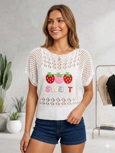 Sweet Strawberry Knit Top