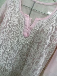 Premium Baby Pink Chikankari Kurti
