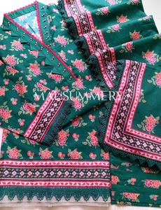 Emerald Green Lawn Cotton Suit Set