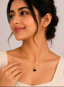Black Swan Pendant Necklace
