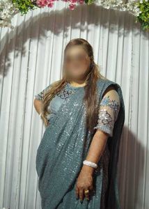 Elegant Sequined Saree (2 colors grey and green)