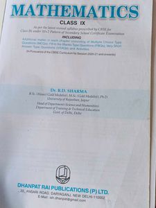 Mathematics R.D.Sharma Class 9 (IX)