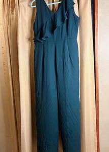 Elegant Teal Ruffle Jumpsuit