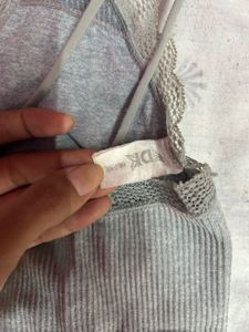 Ribbed Lace Trim Camisole