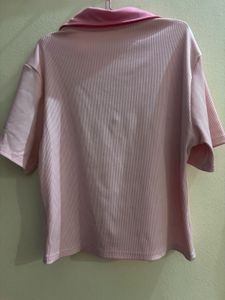 Cute Pink Collared Polo Top 🎀