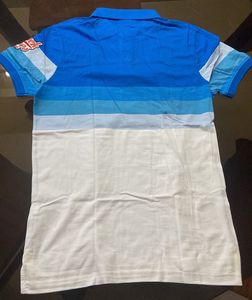 Men's Blue Striped Polo T-Shirt