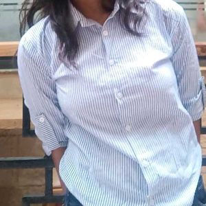 Striped Button-Up Shirt