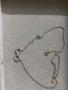 Infinity sliver tone Necklace with Sparkly