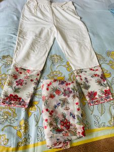 Brand W Elegant White Kurta Set with Floral Dupa