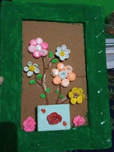 Handmade Floral Clay Art Frame