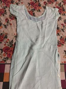 Light Blue Kurta with Gold Print