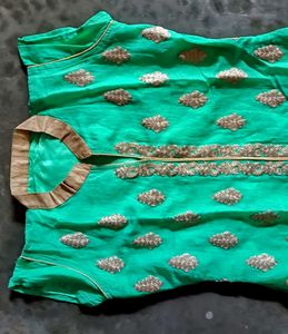 Green &amp; Gold Print Kurti