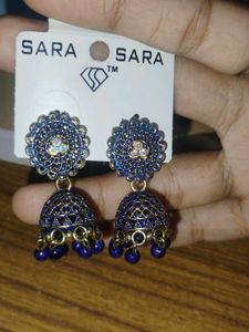 Beautiful Blue Jhumka Earrings