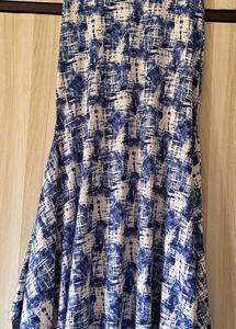 AND Blue &amp; White Abstract Print Dress