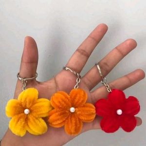 Set of 3 Flower Keychains