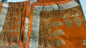 Embroidery Mustard Coloured Saree