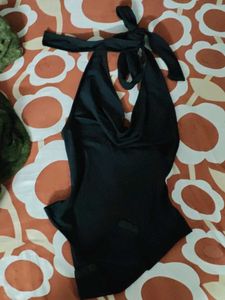Black Halter Neck Top