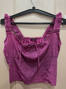 Pink Dotted Crop Top