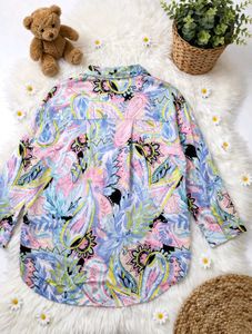 Vibrant Paisley Print Button-Up Shirt